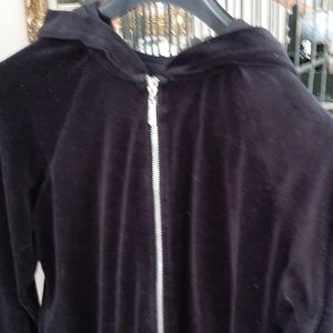 TWO PEACE BLACK VELVET JACKETS AND PANTS